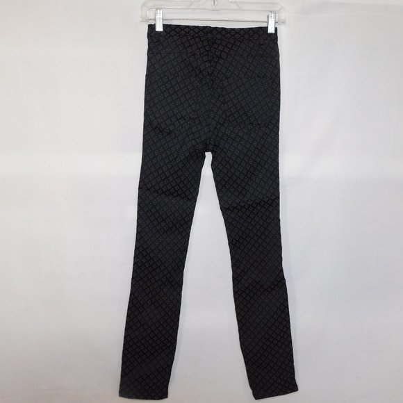 Zara Women's XS Black Blue Red Diamond Pattern Pant - New w Tag - Picture 10 of 12